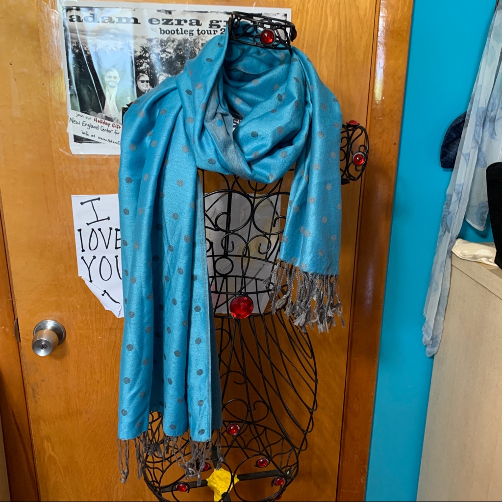 Lava Accessories Paper Store Blue Polka Dot Scarf
